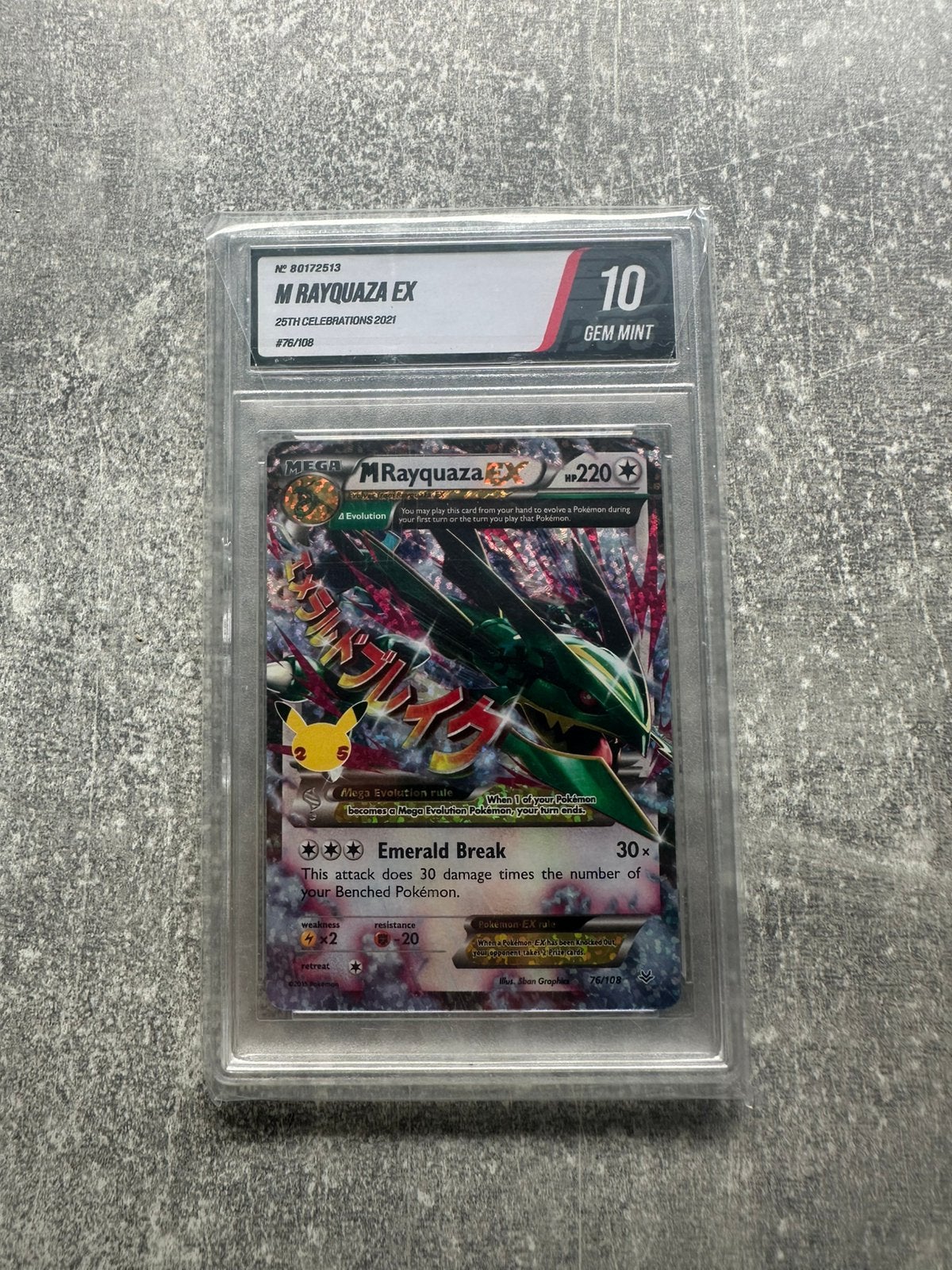 Rayquaza ex - gem mint 10 - pokemon, Ophalen of Verzenden, Zo goed als nieuw