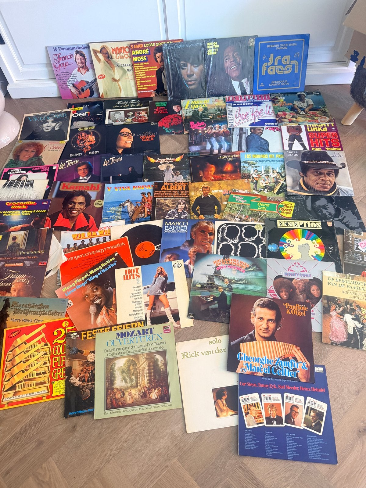 Partij van vintage vinyl singles (jaren '60 / '70 / '80), Ophalen, LP, Gebruikt, Pop
