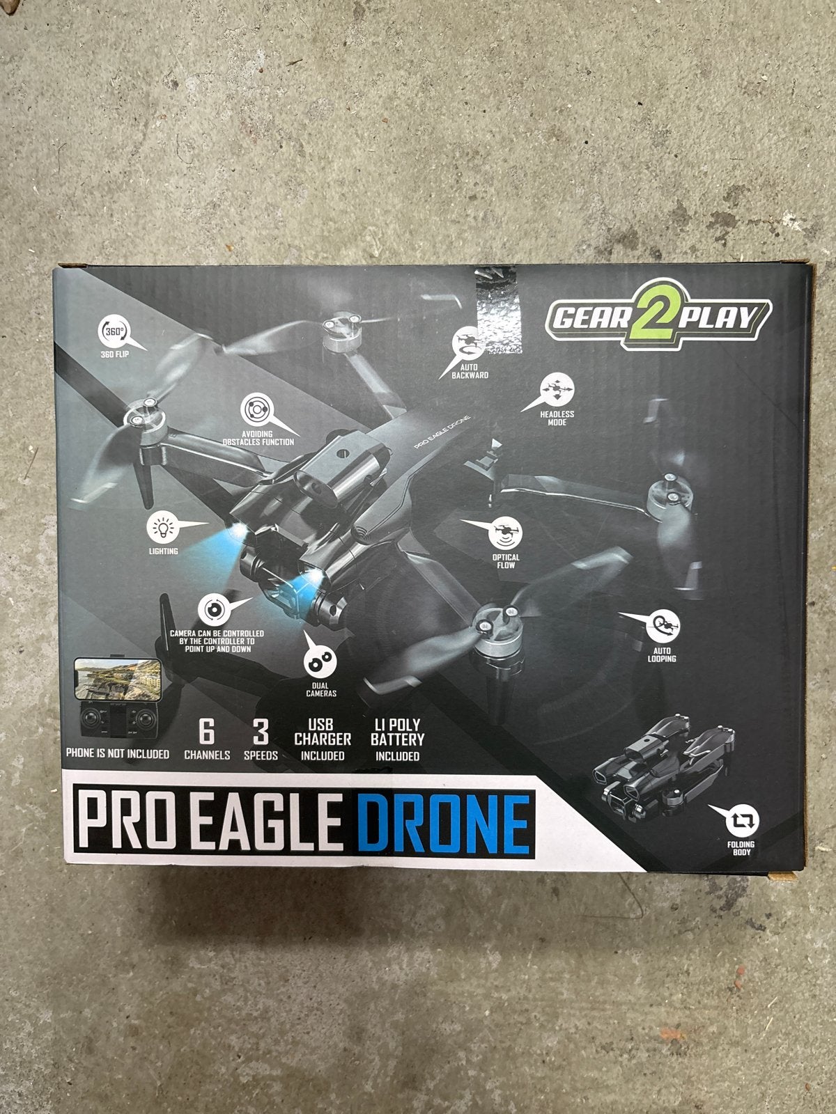 Gear2Play Pro Eagle Drone met dubbele camera en functies, Overige merken, Minder dan 100 meter, Standaard kwaliteit, Minder dan 250 gram