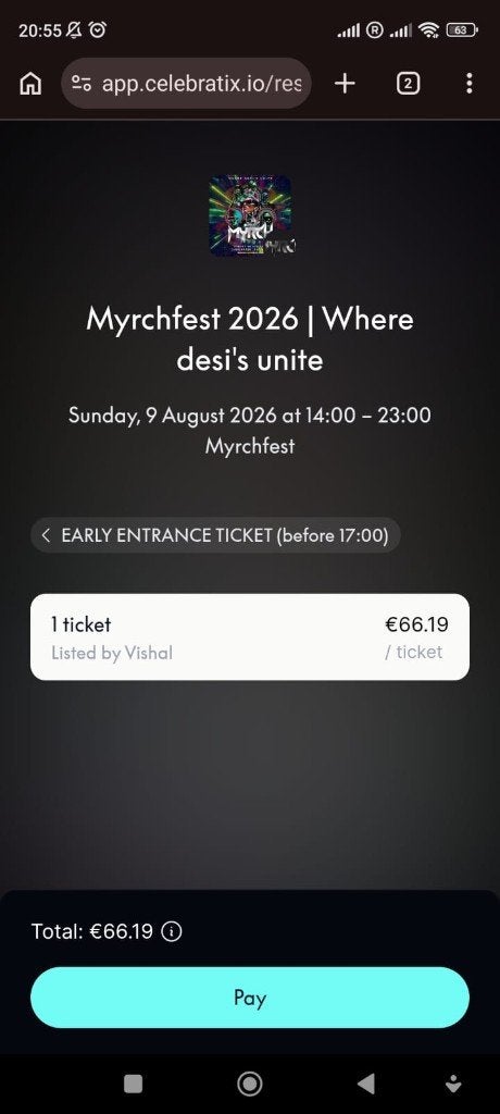 Myrchfest 2026 tickets, Eén persoon