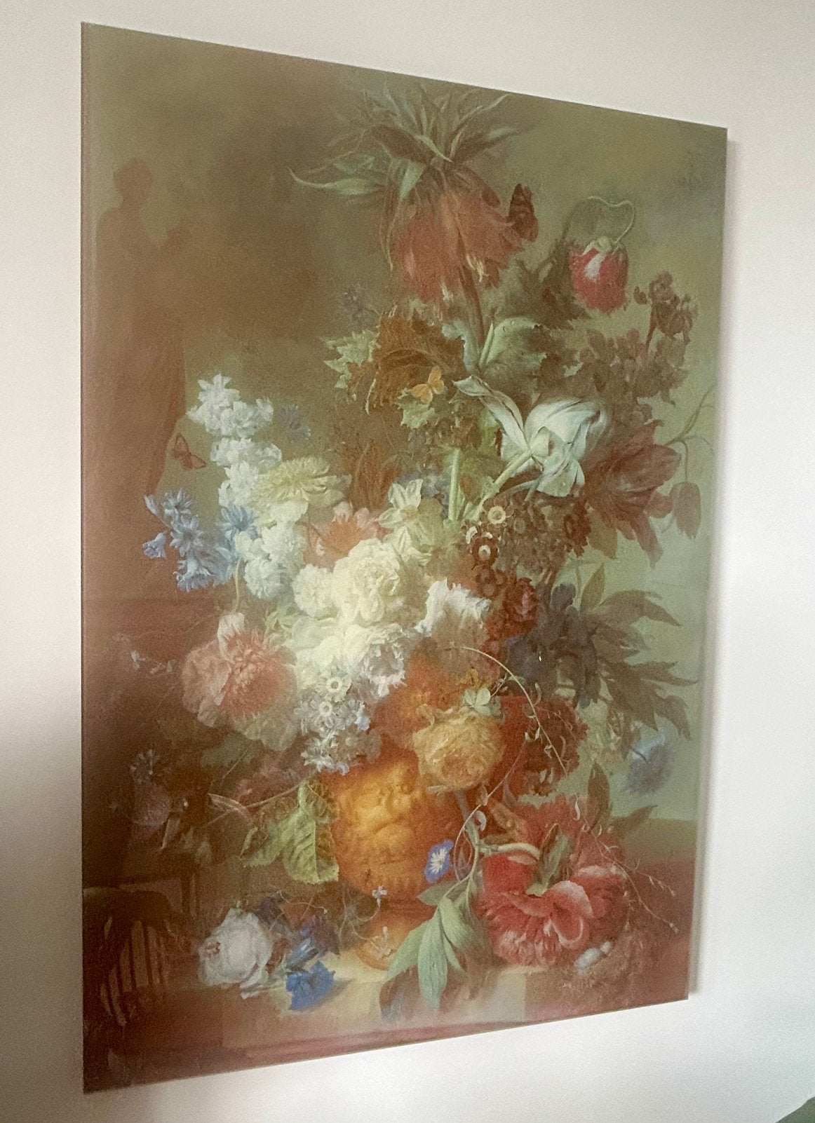 Glasschilderij "Stilleven met bloemen", Antiek en Kunst, Ophalen