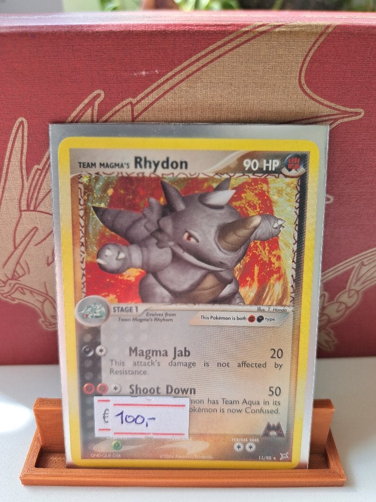 Team magma's Rhydon 11/95	 € 100,00, Ophalen of Verzenden, Zo goed als nieuw, Losse kaart