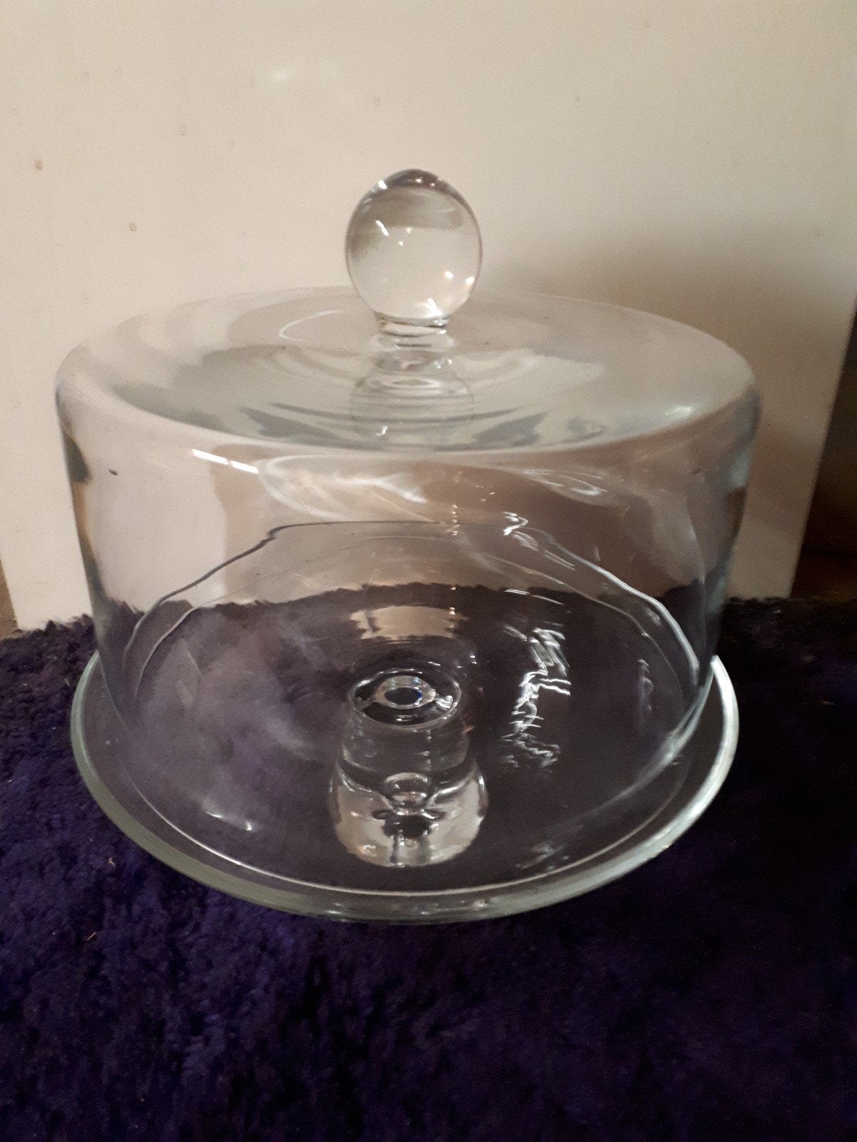 Glazen stolp met plateau diameter ca 21 cm puntgaaf, Ophalen, Zo goed als nieuw