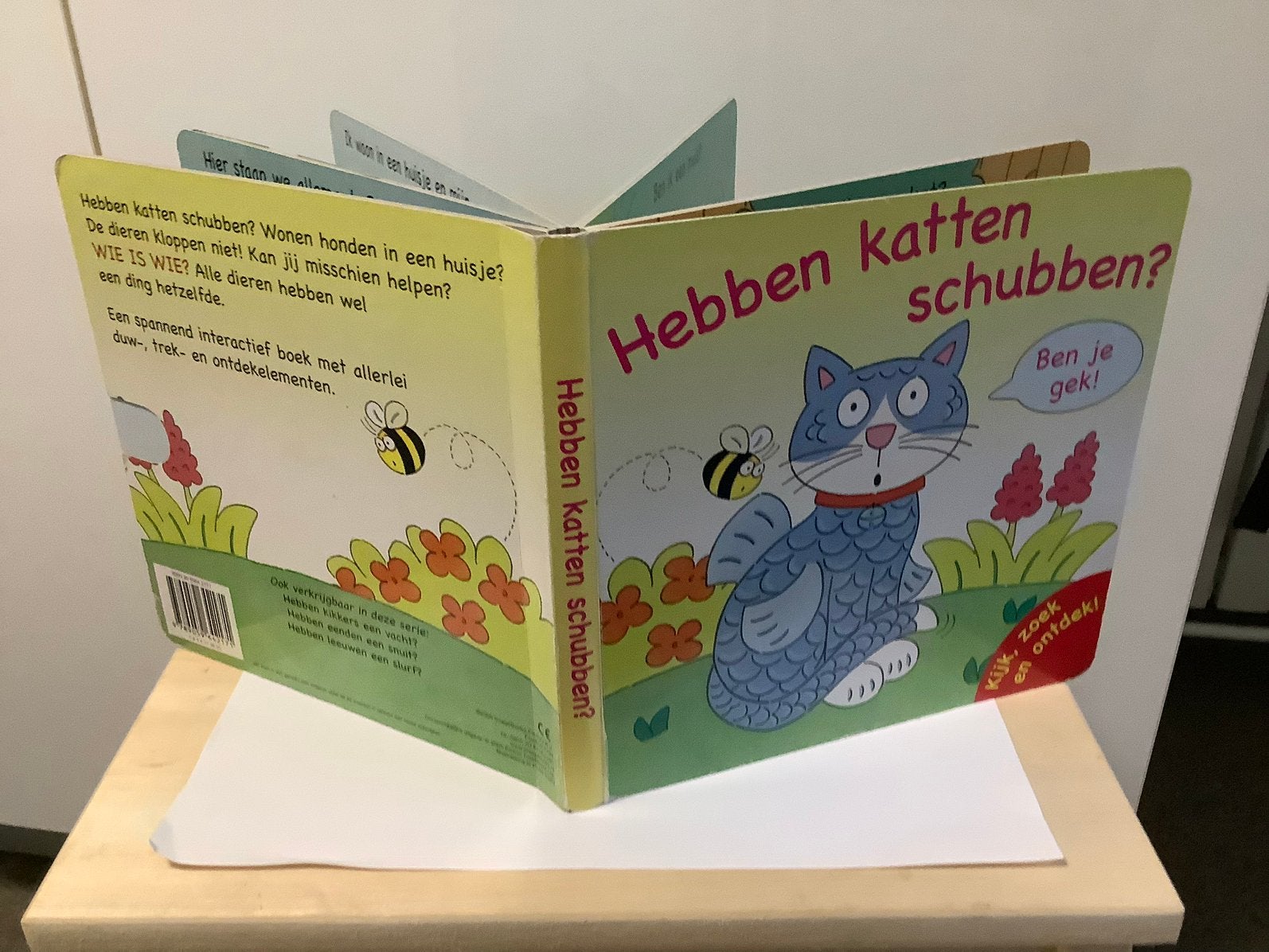 Boek grappige dieren interactie schuif duw trek motoriek, Ophalen of Verzenden, Gelezen, Uitklap-, Voel- of Ontdekboek, 2 tot 3 jaar