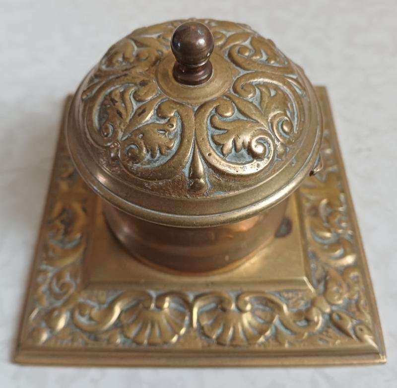 Antiek bronzen inktpot, Antiek en Kunst, Ophalen of Verzenden