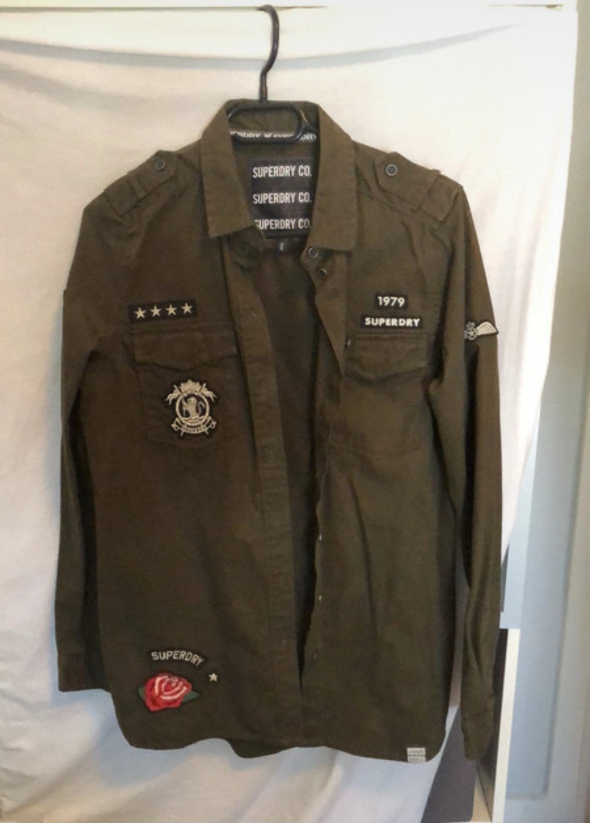 Superdry Militair Overhemd met Patches - nieuw maat S, Ophalen of Verzenden, Nieuw