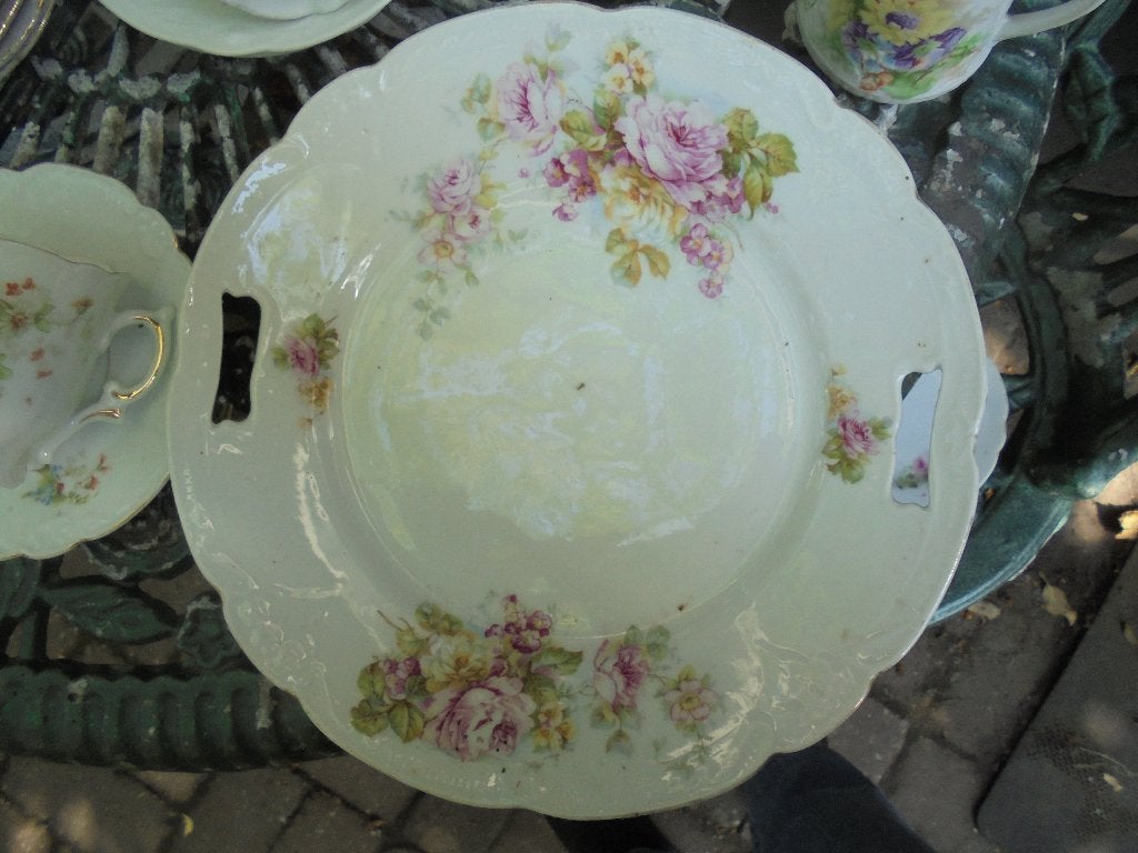 Gebakstel met licht roze roosjes, Ophalen of Verzenden