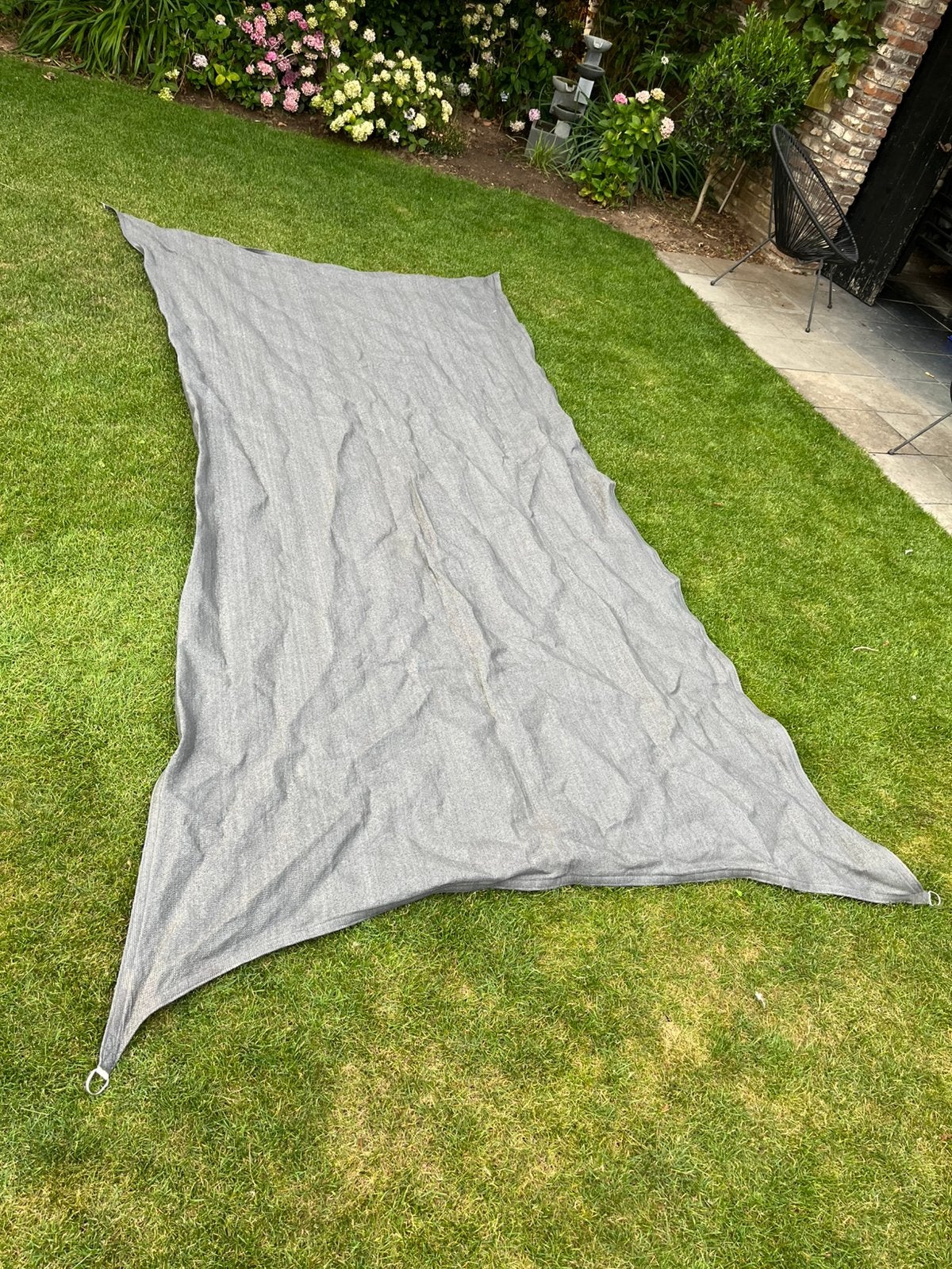 Schaduwdoek 4x2 meter antraciet / donkergrijs, Ophalen of Verzenden, Zo goed als nieuw