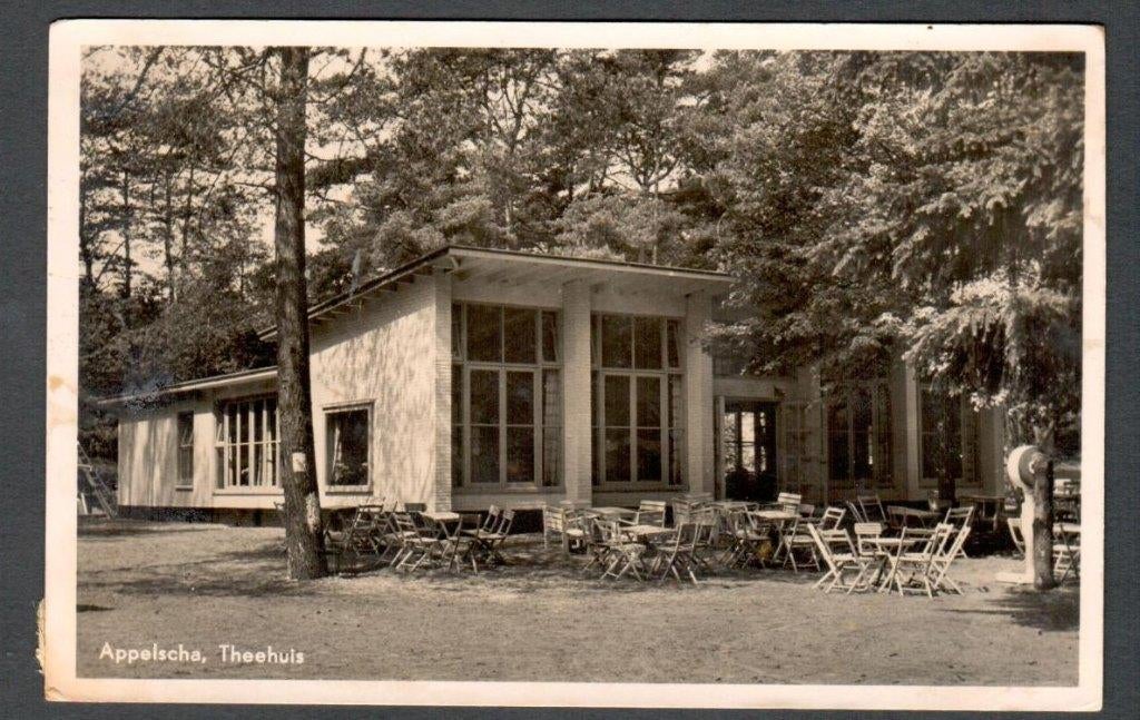 Oude Ansicht - Appelscha - Theehuis - Frl ., Ophalen of Verzenden, 1940 tot 1960, Gelopen, Friesland