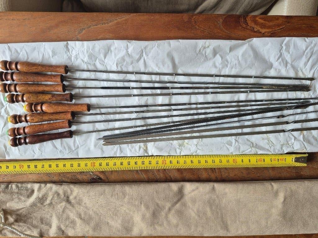 BBQ Spiezen 12 stuks met etui, Ophalen, Zo goed als nieuw, Onbekend