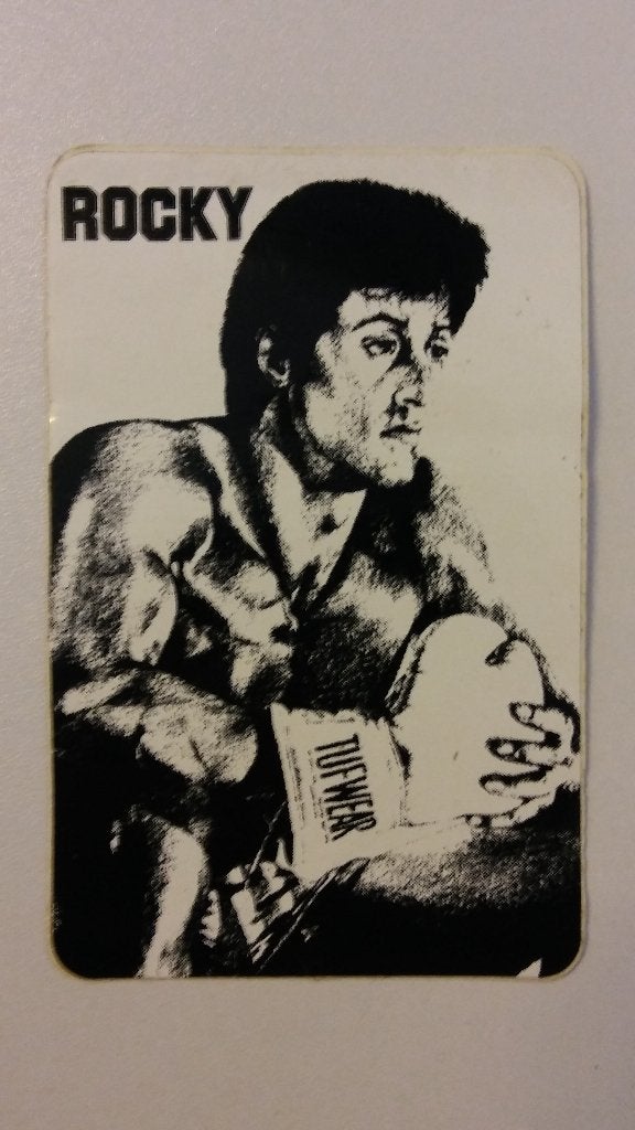 Rambo Rocky Sylvester Stallone vintage sticker film acteur 2, Ophalen of Verzenden, Zo goed als nieuw, Overige typen