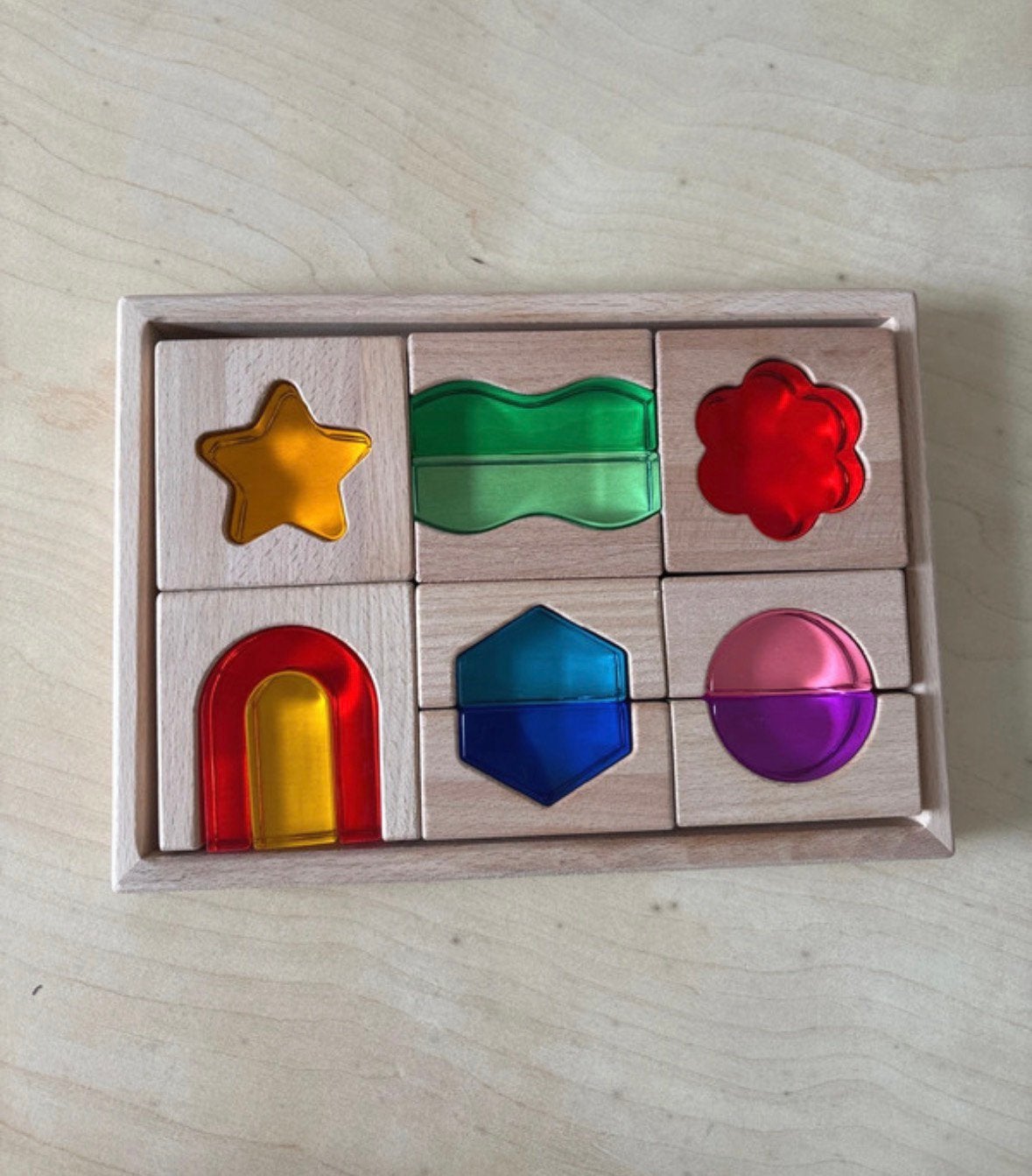 Montessori acryl houten blokken, bauspiel tickit, Kinderen en Baby's, Ophalen of Verzenden, Nieuw