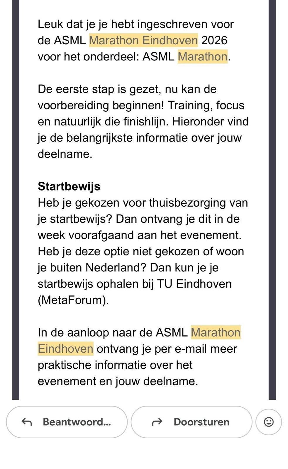 Marathon ticket eindhocen