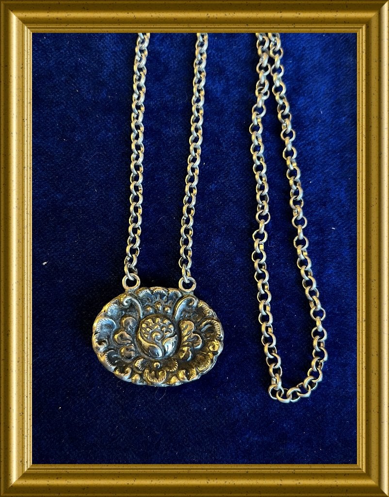 Oude zilveren yogya hanger aan ketting, djokja, Sieraden, Tassen en Uiterlijk, Ophalen of Verzenden, Zilver, Ketting