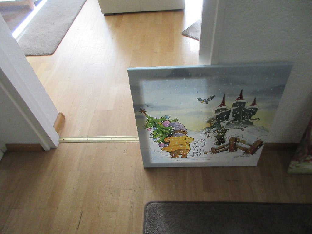 2x prachtige schilderijen /doeken bijzonder Bommel /Tom Poes, Rechthoekig Liggend, Ophalen of Verzenden, Zo goed als nieuw, Canvas of Doek