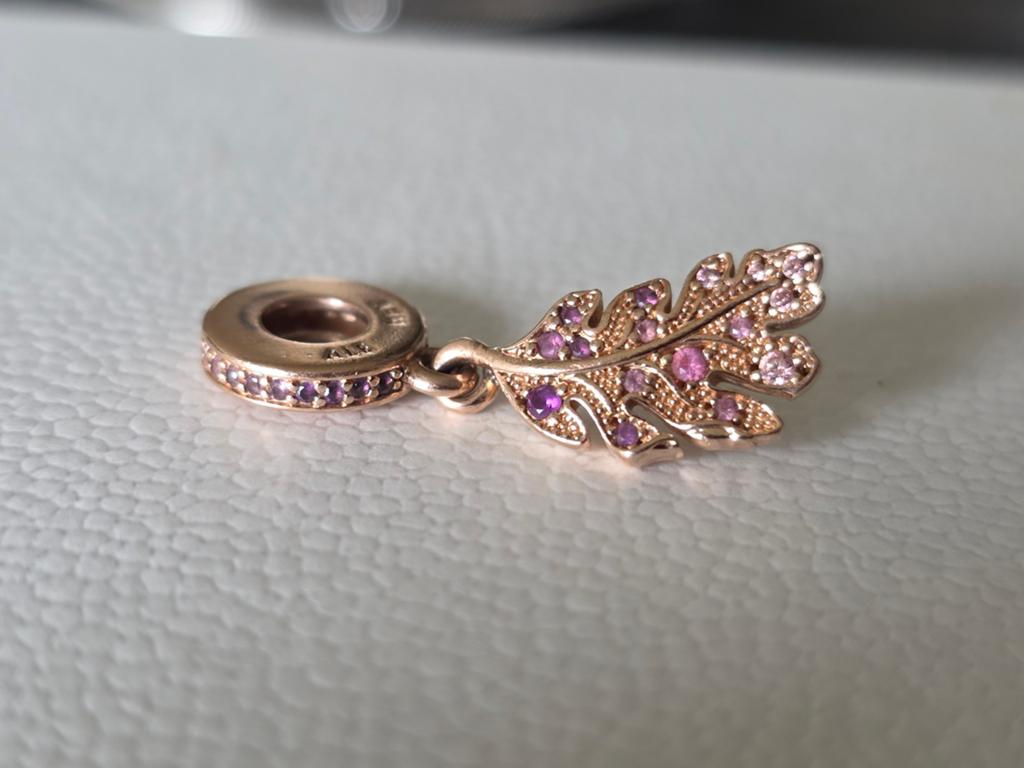 Pandora rose hanger eikenblad, Ophalen of Verzenden, Zo goed als nieuw, Zilver, Pandora
