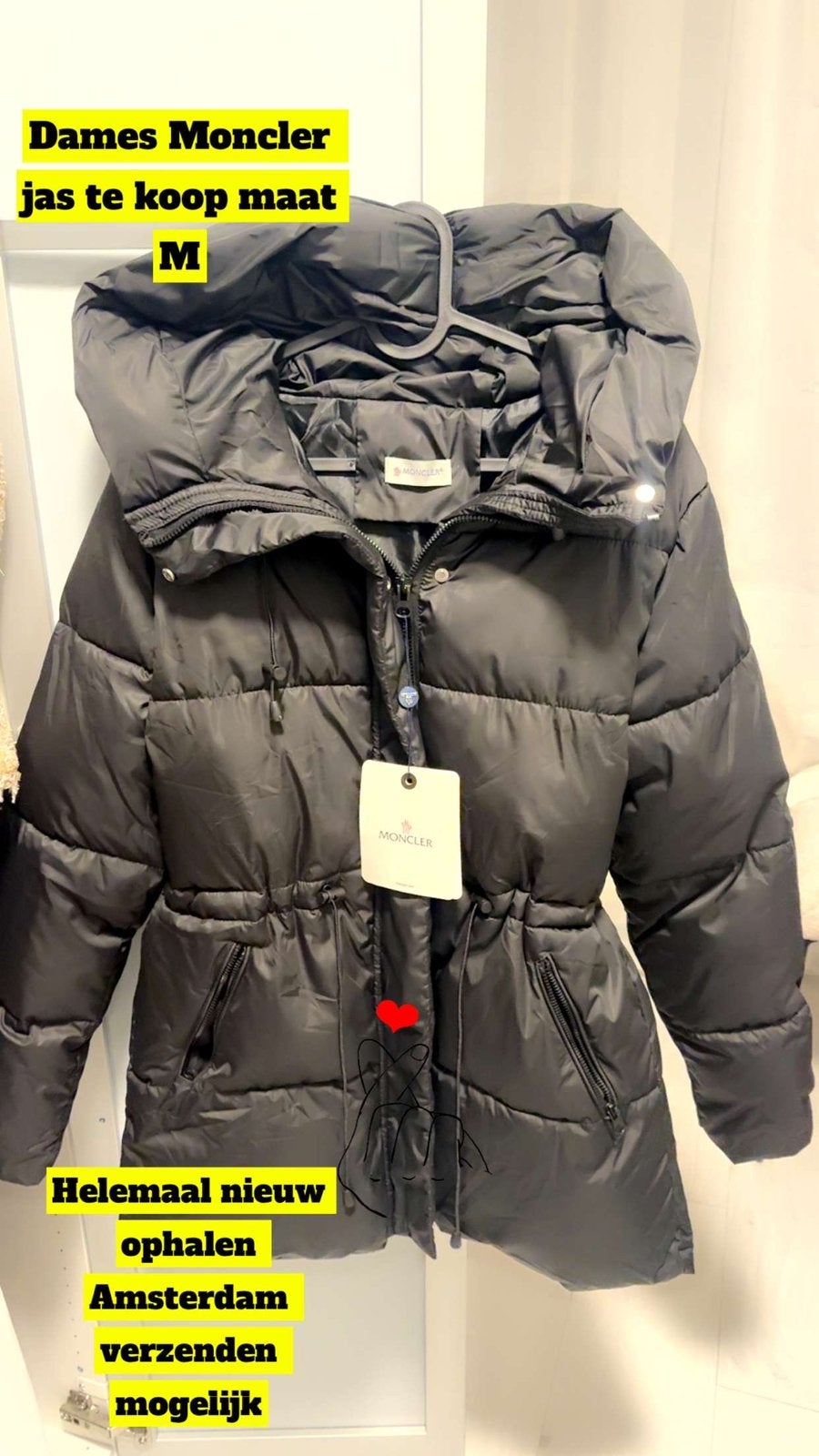 Moncler jas dames, Ophalen, Zo goed als nieuw, Zwart