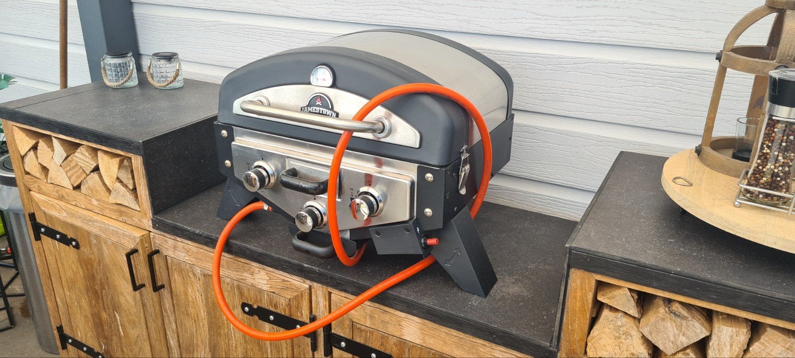 James Towns gas bbq tafelmodel, Witgoed en Apparatuur, Grillplaten, Ophalen