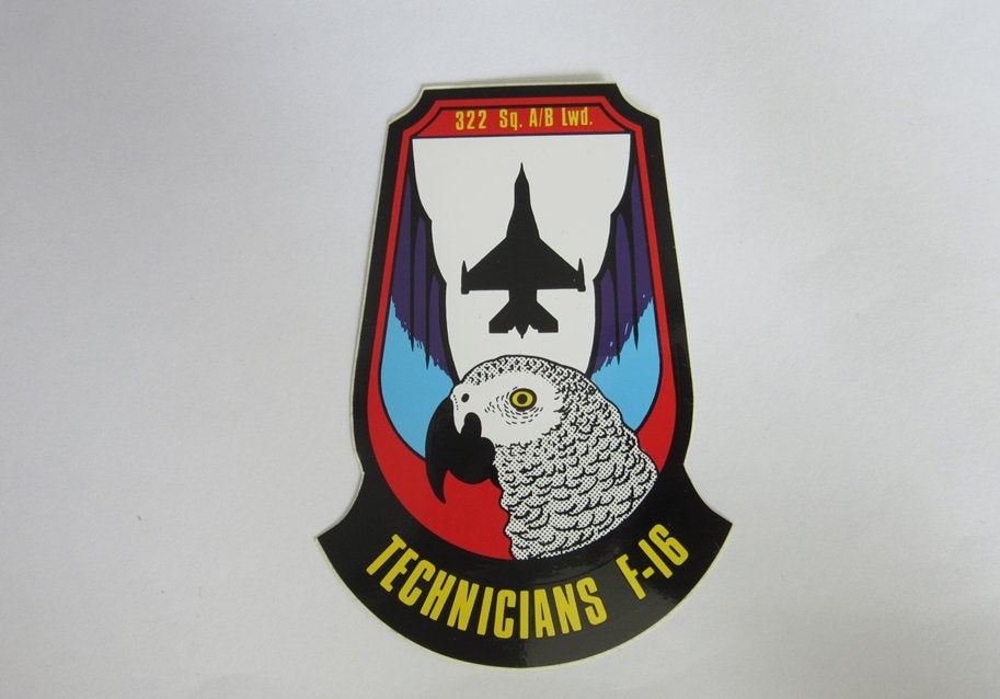 322 Squadron sticker technicans F-16, Verzenden, Luchtmacht, Nederland, Overige typen