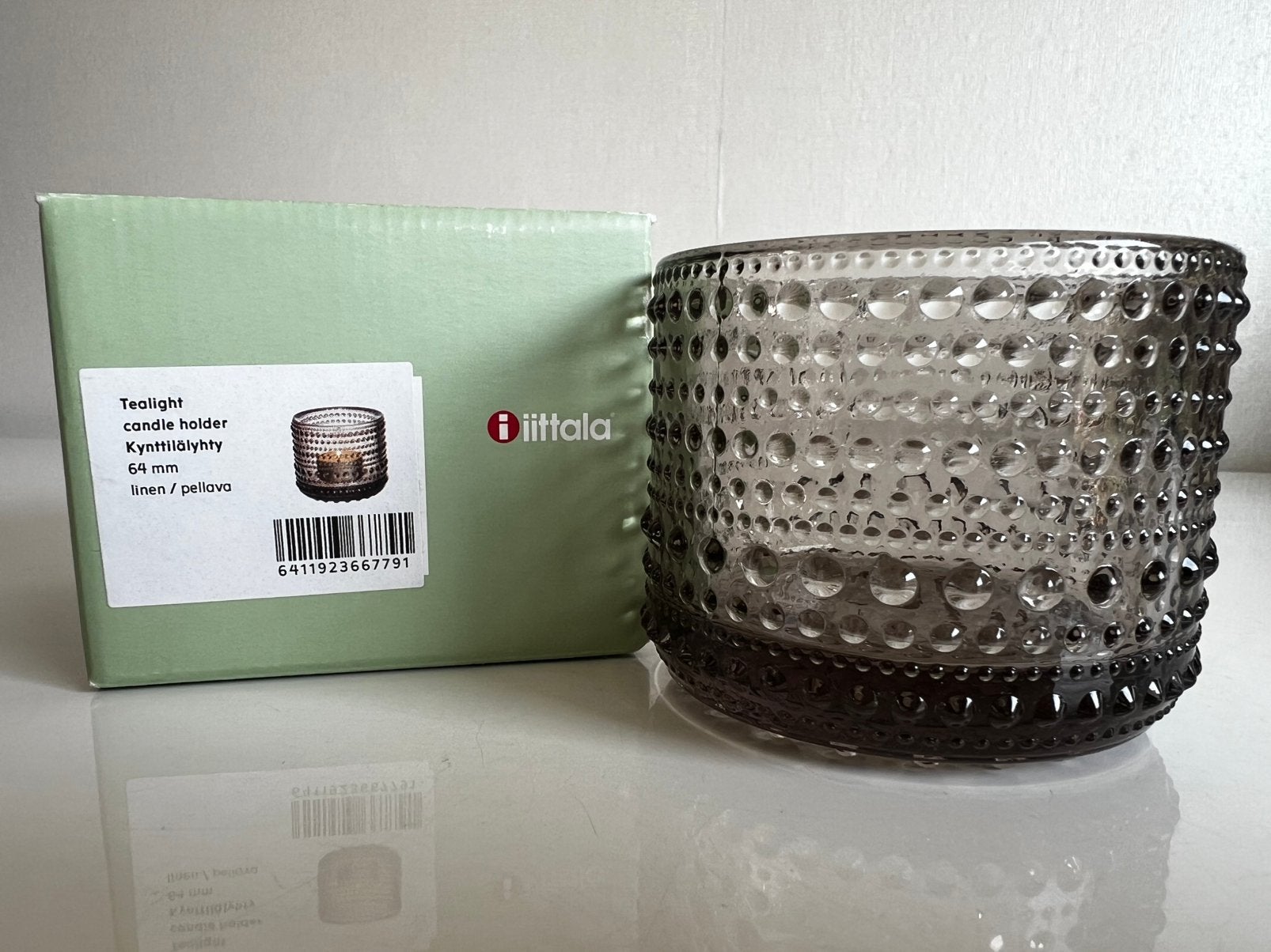 Iittala Kastehelmi Waxinelichthouder Linen Oiva Toikka 2020, Waxinelichthouder, Nieuw, Ophalen of Verzenden, Glas