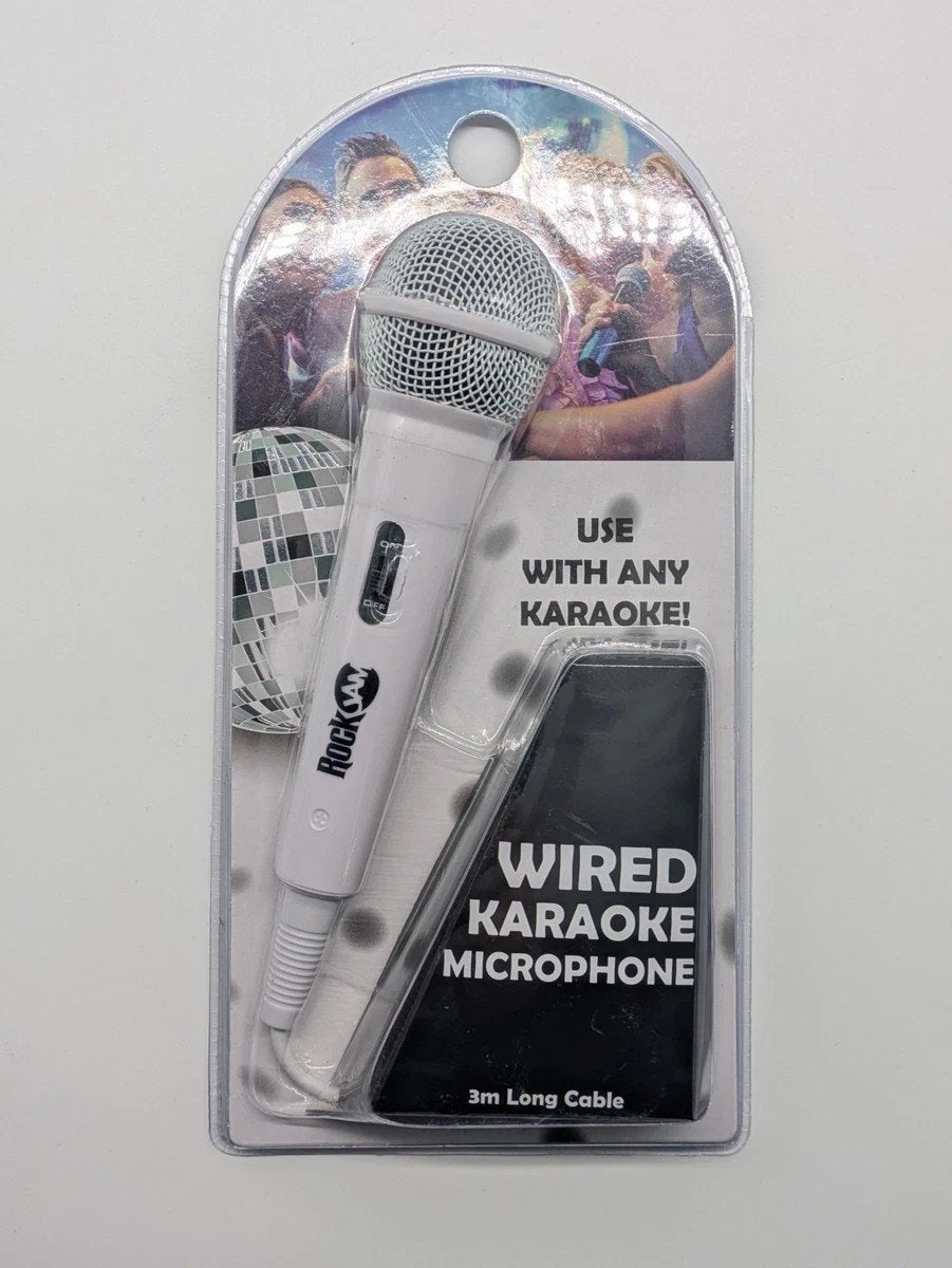 RockJam RJ-MC303 Bedrade Karaoke Microfoon - Wit, Ophalen of Verzenden, Nieuw, Microfoon(s)