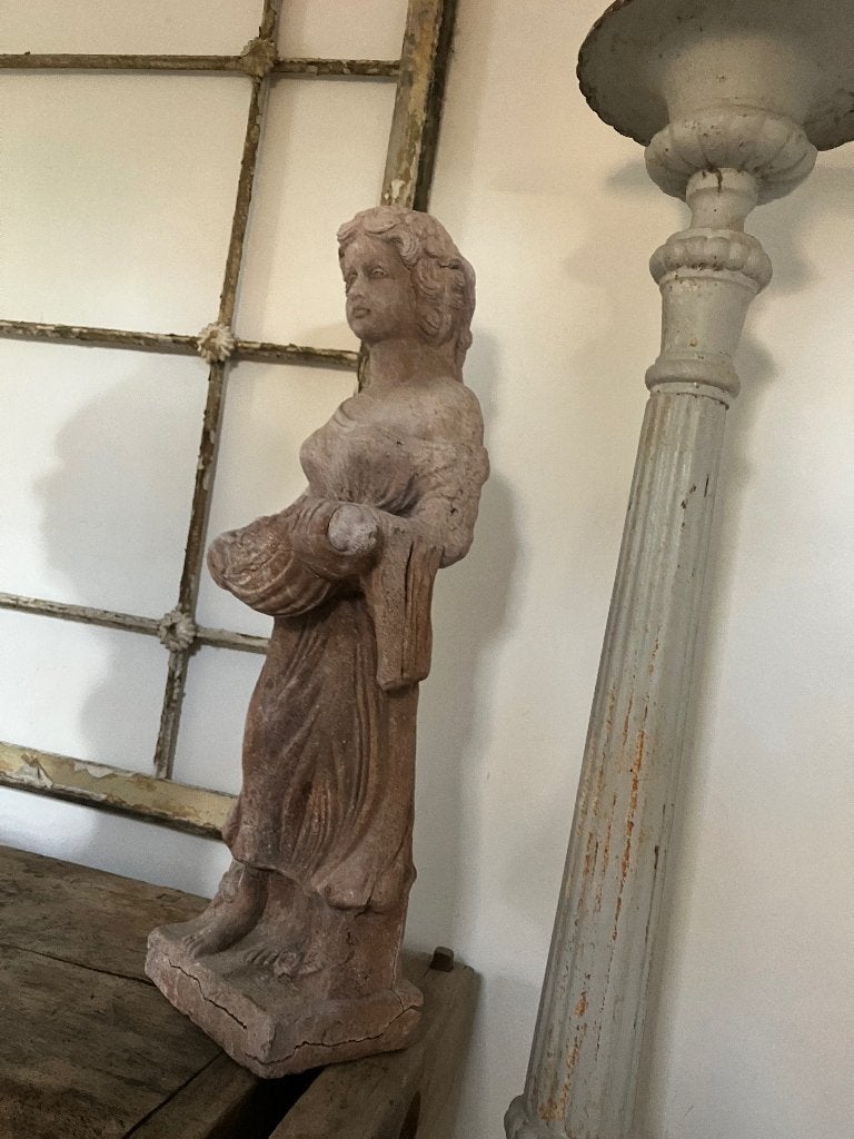 Héél oud brocante tuinbeeld, Antiek en Kunst, Curiosa en Brocante, Ophalen