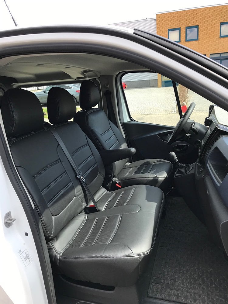 Stoelhoezen Renault Trafic 2014-heden Kunstleer Zwart, Ophalen of Verzenden, Nieuw, Renault