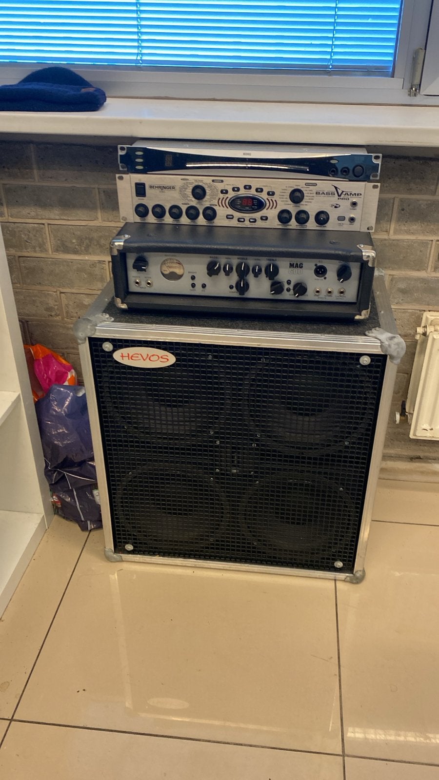 Hevos 800D 800w basgitaar cabinet, Ophalen, Gebruikt, Basgitaar, 100 watt of meer
