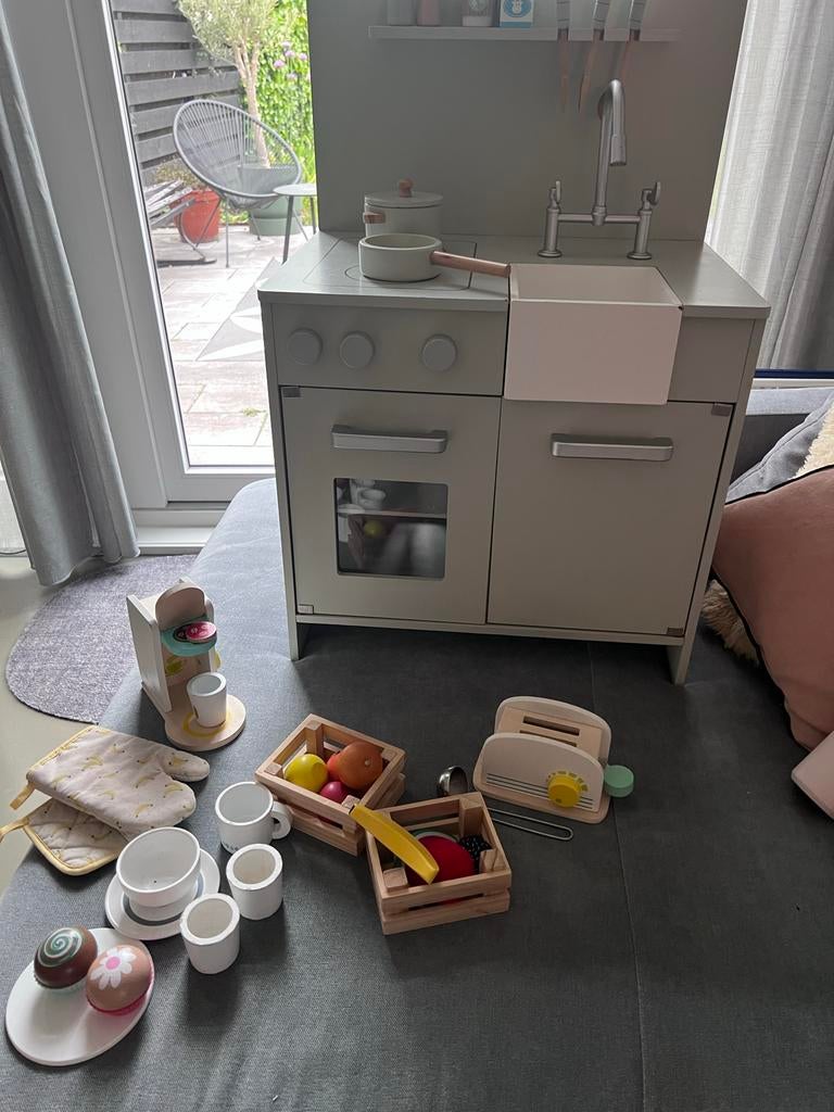 Petit Amelie Houten Speelkeuken met Accessoires, Ophalen, Gebruikt, Hout, Speelkeuken