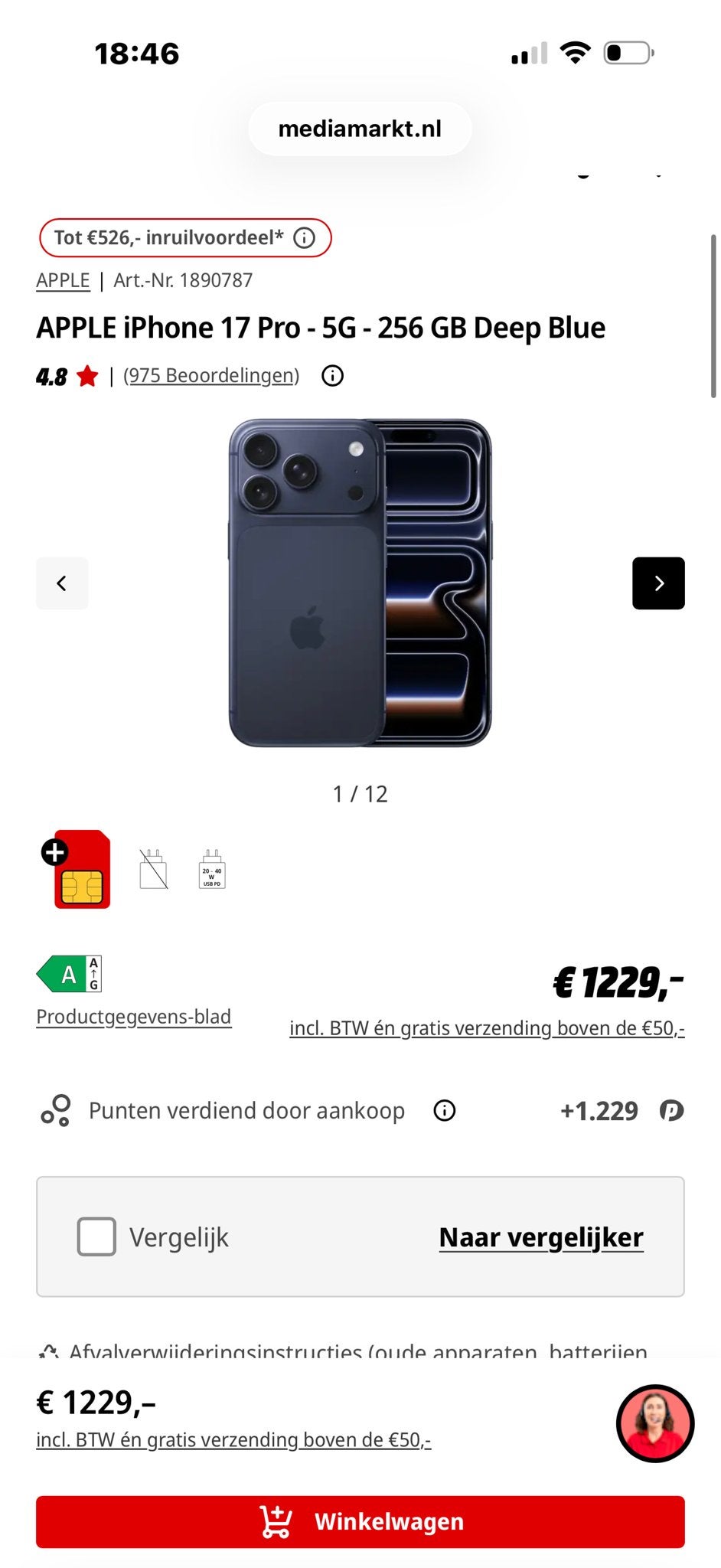 Apple iPhone 17 Pro - 256 GB Deep Blue (Nieuw) met factuur, Telecommunicatie, Mobiele telefoons | Apple iPhone, 256 GB, Blauw