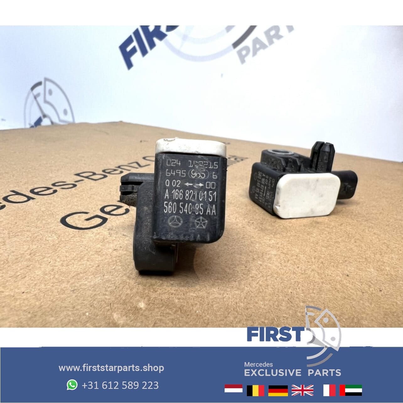 A1668210151 AIRBAG CRASH SENSOREN SET Mercedes W176 A W246 B, Gebruikt, -, Ophalen of Verzenden, -