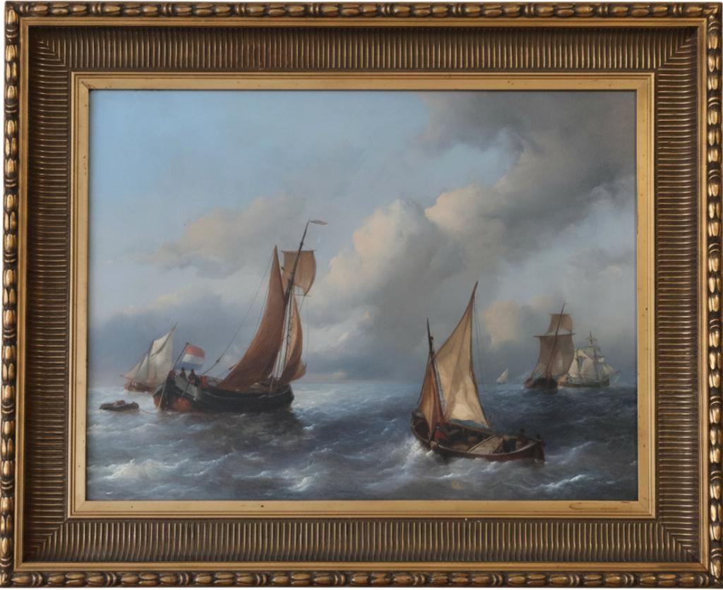 Antonie Waldorp 1803-1866, schilderij maritiem zeezicht, Ophalen of Verzenden