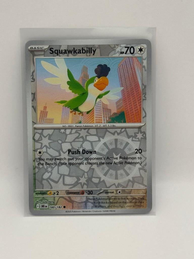 Squawkabilly [Reverse Holo] #160 Pokémon Destined Rivals, Verzenden, Nieuw, Losse kaart, Foil