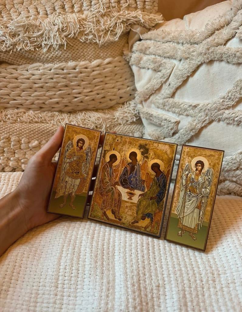 Houten panelen met religieuze afbeeldingen - medium formaat, Antiek en Kunst, Antiek | Religie, Ophalen of Verzenden