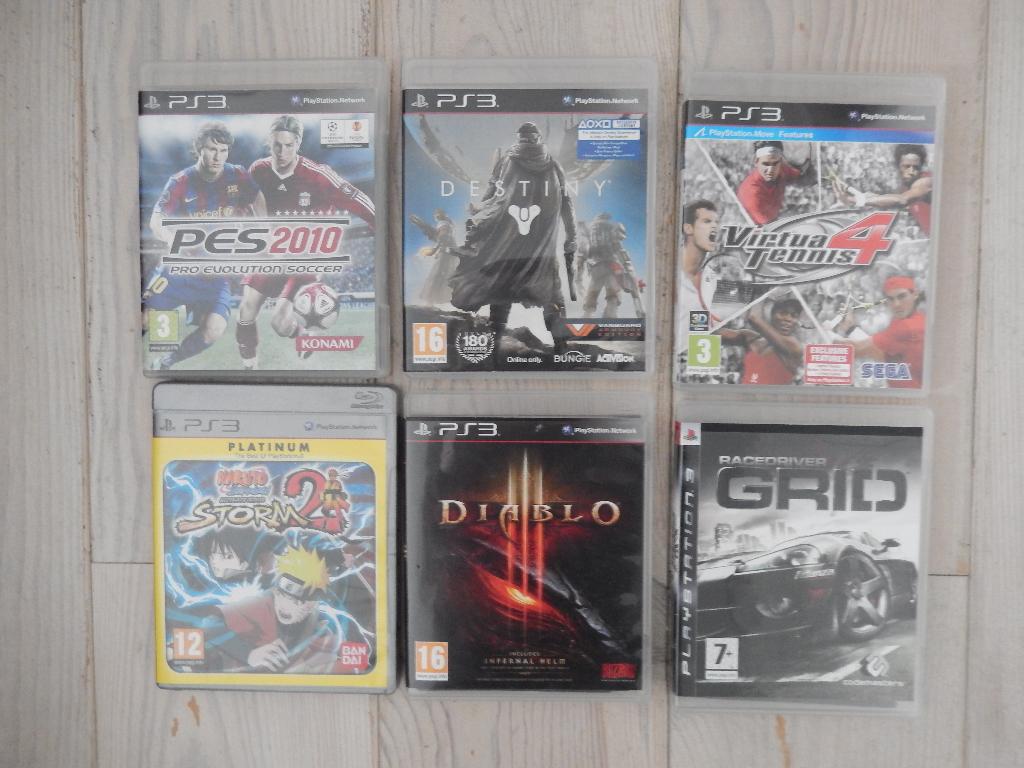 6x PS3 game diablo, pes 2010, grid, destiny, naruto, tennis, Overige genres, Ophalen of Verzenden, Zo goed als nieuw, 3 spelers of meer
