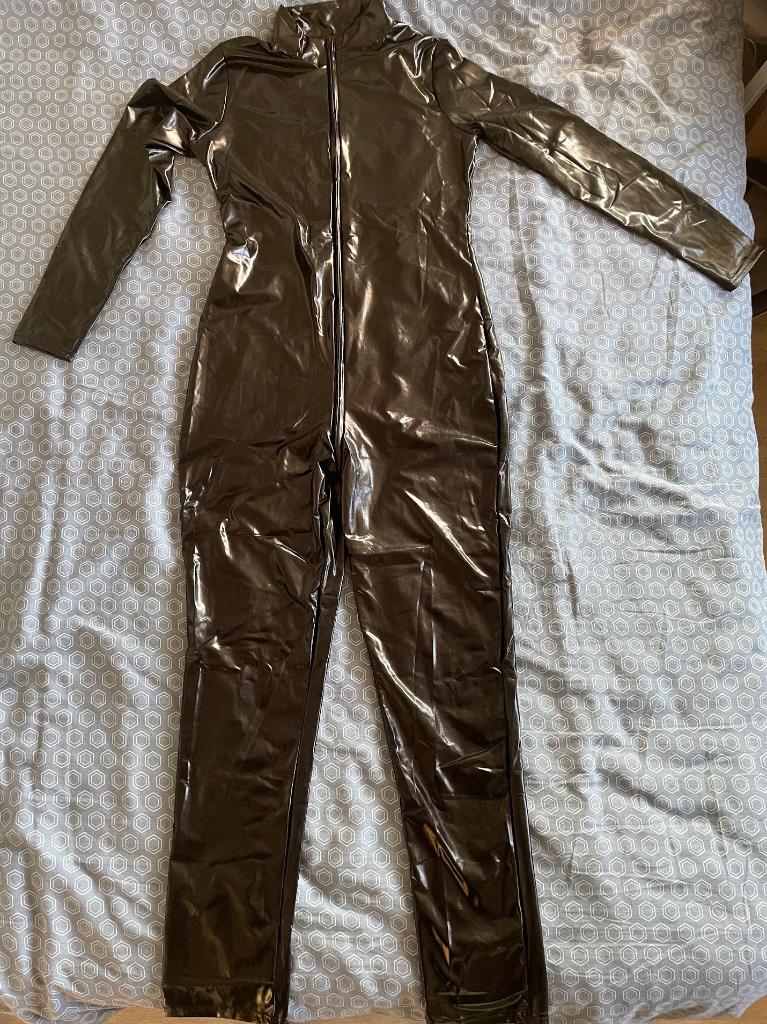 Glanzend zwarte catsuit/jumpsuit maat XL-44/46, Kleding | Dames, Onbekend, Ophalen of Verzenden, Nieuw