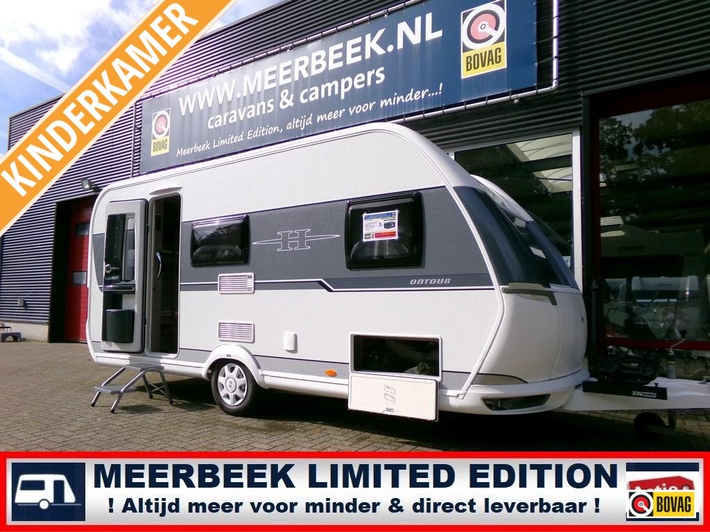 Hobby On Tour 470 KMF+VOORTENT +FIETSENDRAGER +STAPELBED, Schokbreker, Hobby, Particulier, Tot en met 6