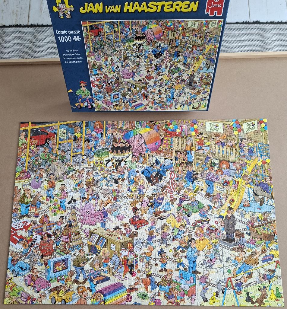 Jan van Haasteren, De Speelgoedwinkel, 1000 stukjes compleet, Ophalen of Verzenden, 500 t/m 1500 stukjes, Zo goed als nieuw, Legpuzzel