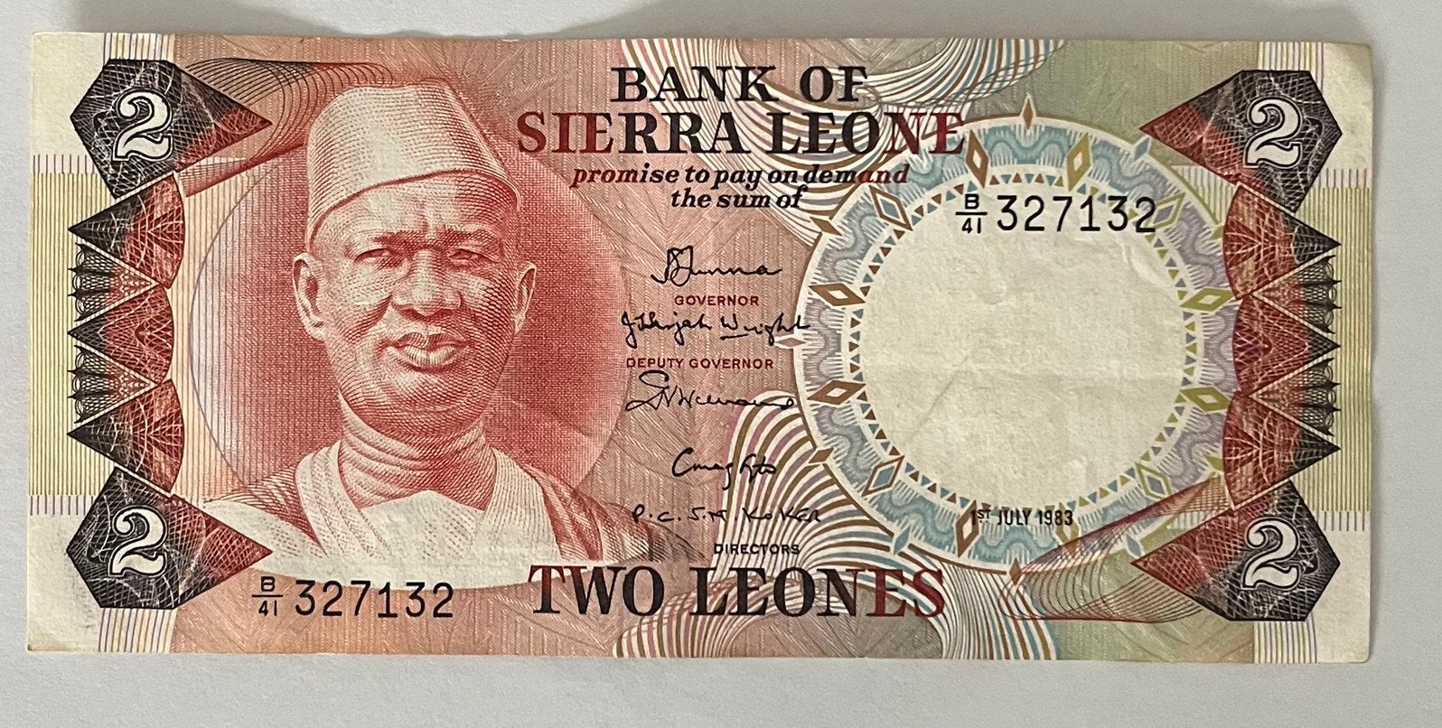 Sierra Leone 2 Leones 1983 lichtgebruikte staat, Verzenden, Overige landen, Los biljet