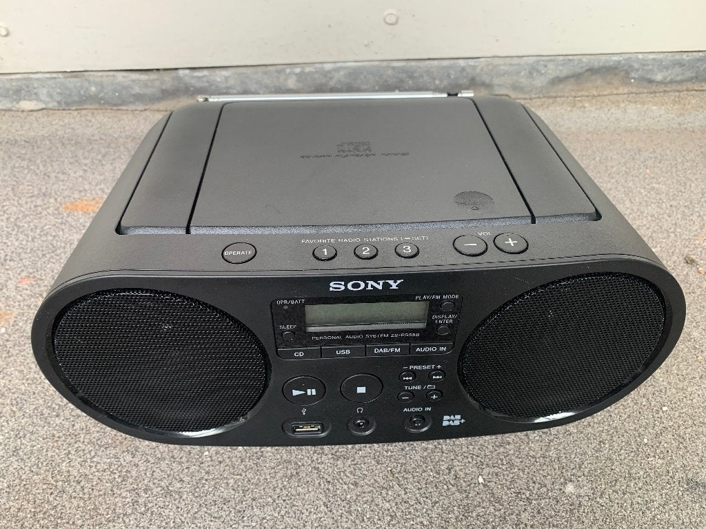 Sony ZSPS55B CD Boombox radio FM DAB+ USB aux hoofdtelefoon, Ophalen, Zo goed als nieuw, Radio, Met cd-speler