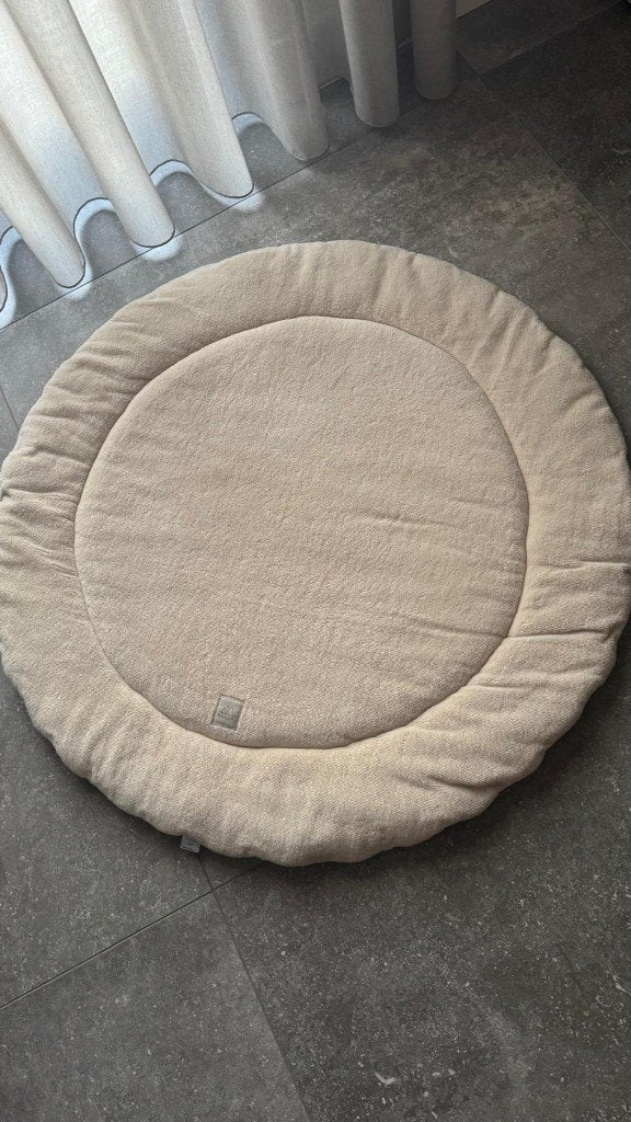 Boxkleed Nanami rond - Knitlook/Bamboe-naturel, Kinderen en Baby's, Boxen, Ophalen, Gebruikt, Rond, Boxkleed