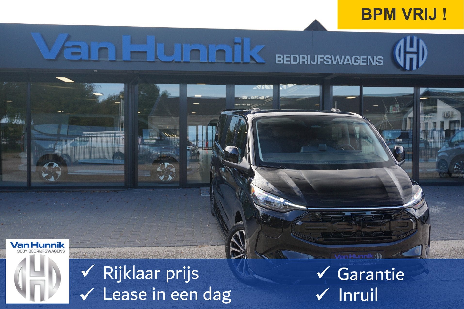 Ford Transit Custom 340L JWR Edition DC Elektrisch 71 kWh /, Auto's, Automaat, Gebruikt, 2350 kg, Zwart