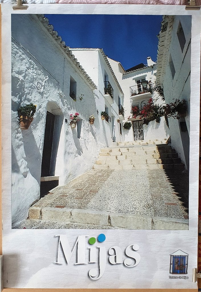 Mijas Poster - Witte Dorpjes in Spanje, Verzenden, Deurposter of groter, Overige onderwerpen, Rechthoekig Staand