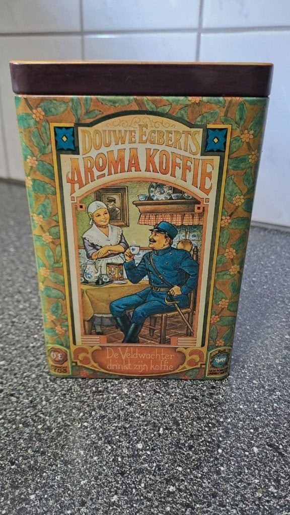 Vintage Douwe Egberts Aroma Koffie Bewaarbus, Ophalen of Verzenden, Gebruikt, Koek(jes), Douwe Egberts