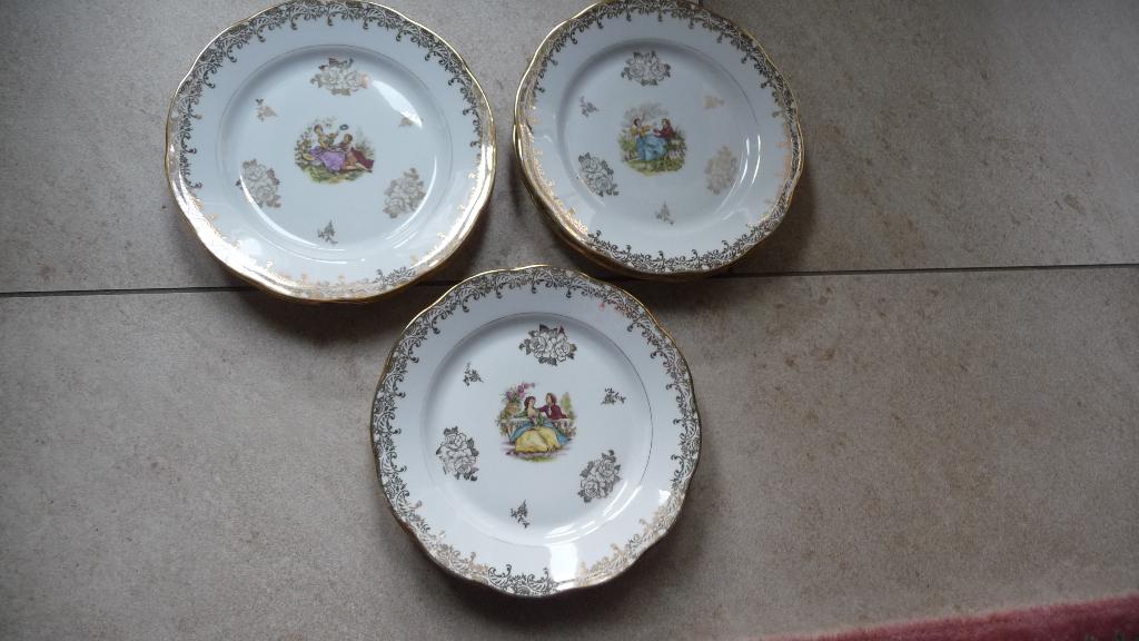 6 Porcelaine Gebaksbordjes, Ophalen of Verzenden