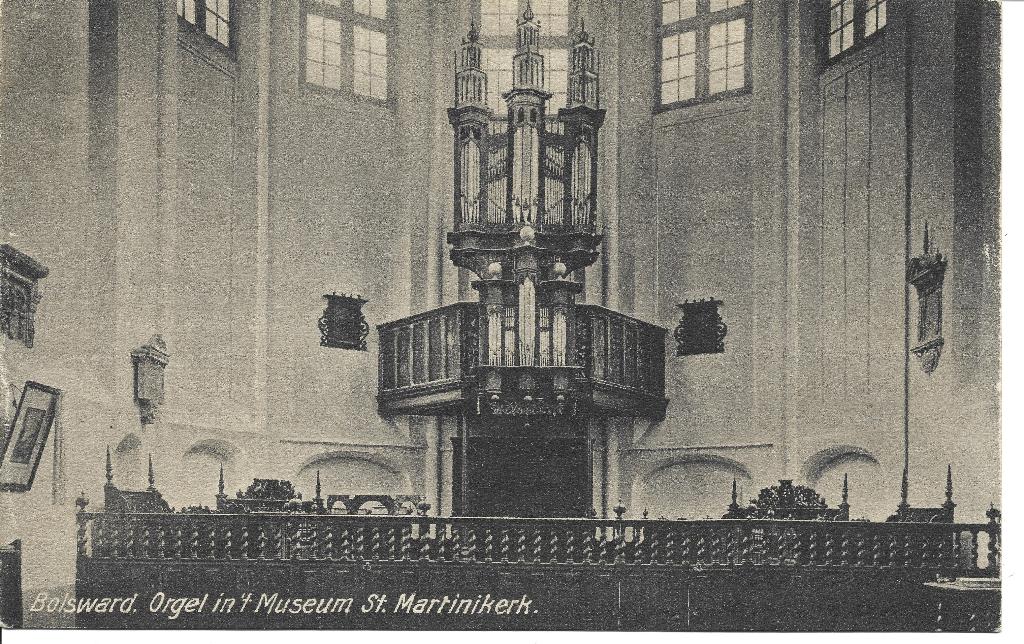 Bolsward Martinikerk interieur orgel, Ophalen of Verzenden, Voor 1920, Ongelopen, Friesland