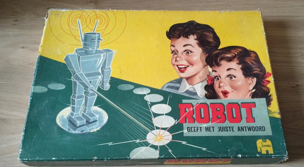 VINTAGE JUMBO SPEL ROBOT GEEFT HET JUISTE ANTWOORD, Verzamelen, Speelgoed, Verzenden, Gebruikt