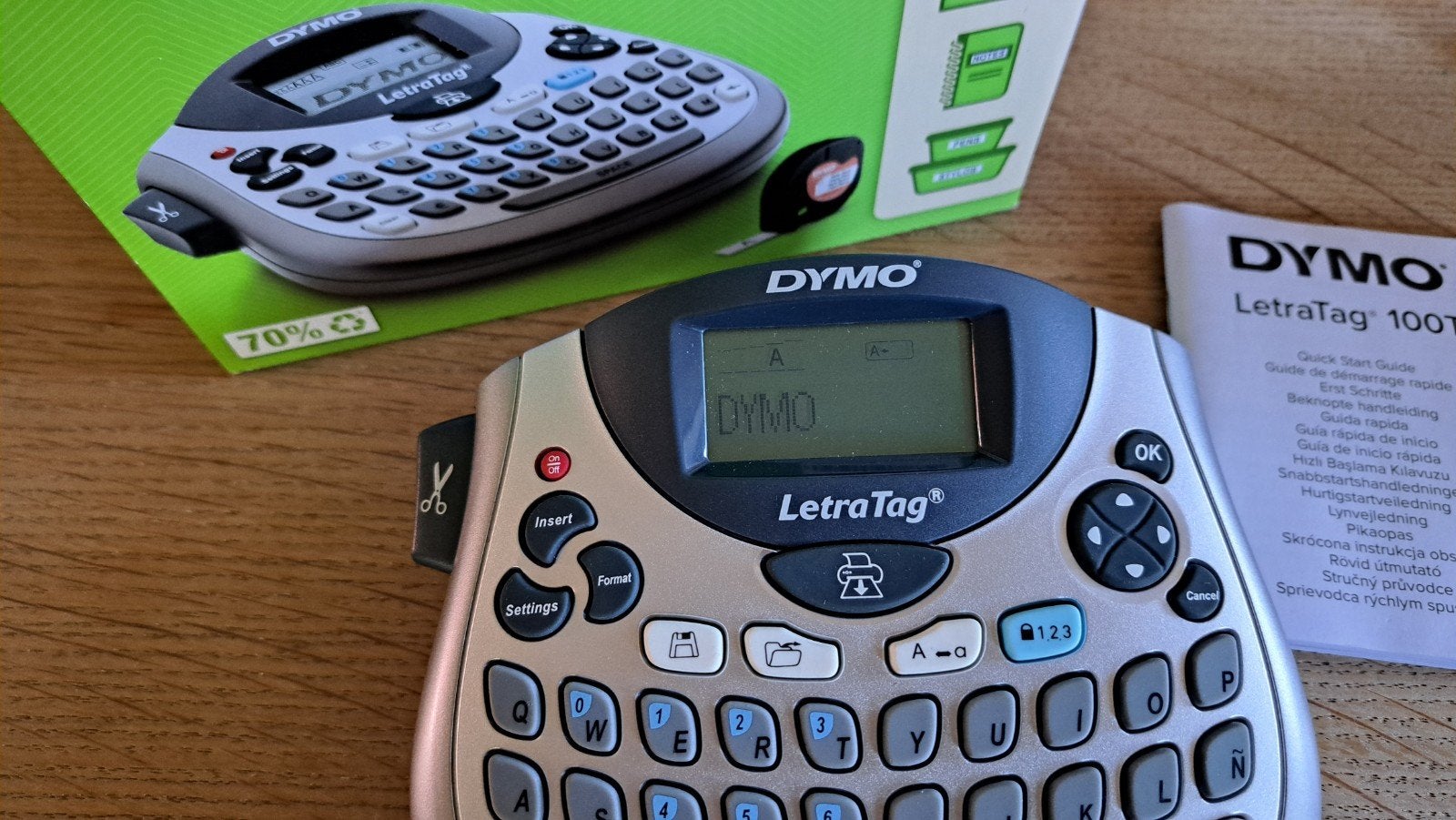Dymo LetraTag 100T labelmaker met 5 navullingen, Computers en Software, Ophalen of Verzenden, Zo goed als nieuw, Tape-label, Dymo Letratag 100T