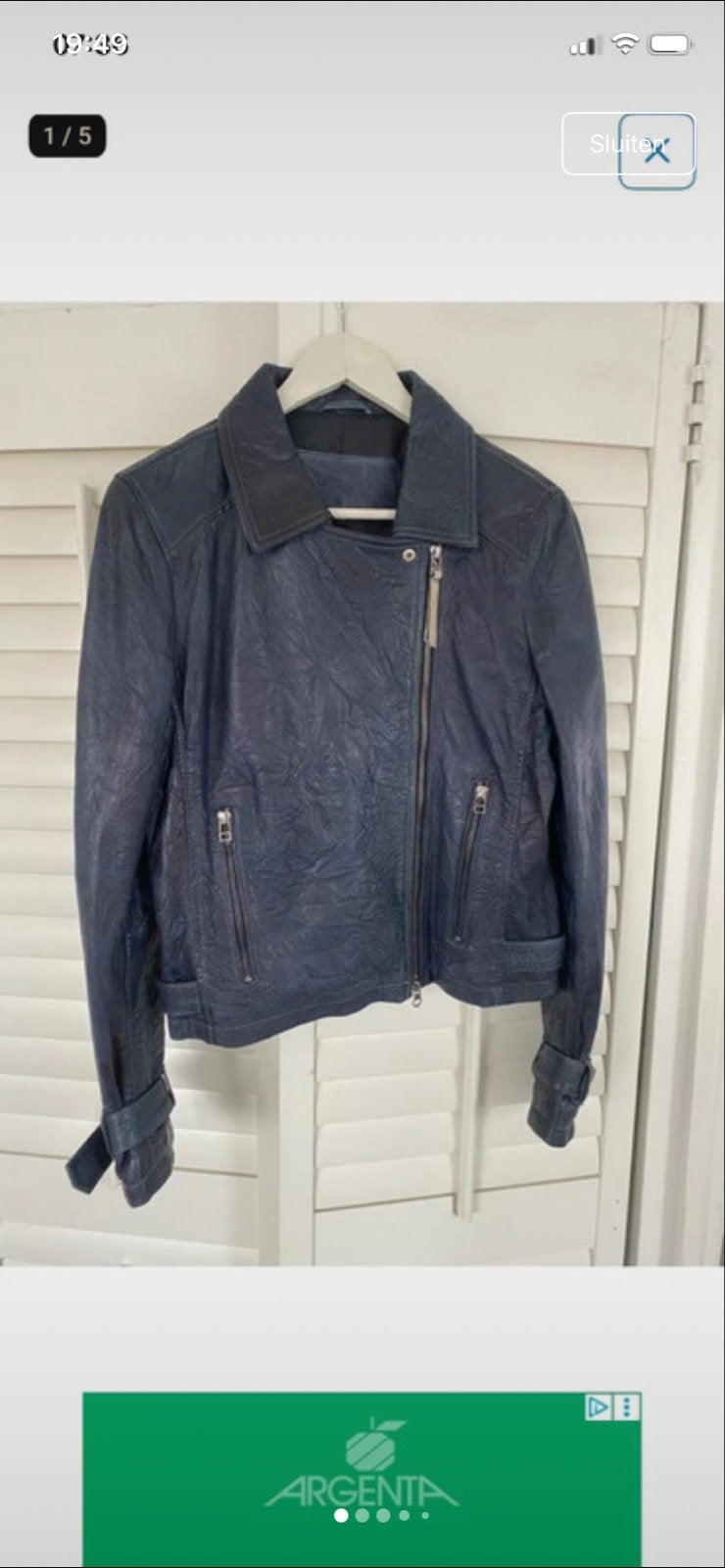 Cigno Nero leren jas maat 40 nieuw, Ophalen of Verzenden, Nieuw, Maat 38/40 (M), Blauw