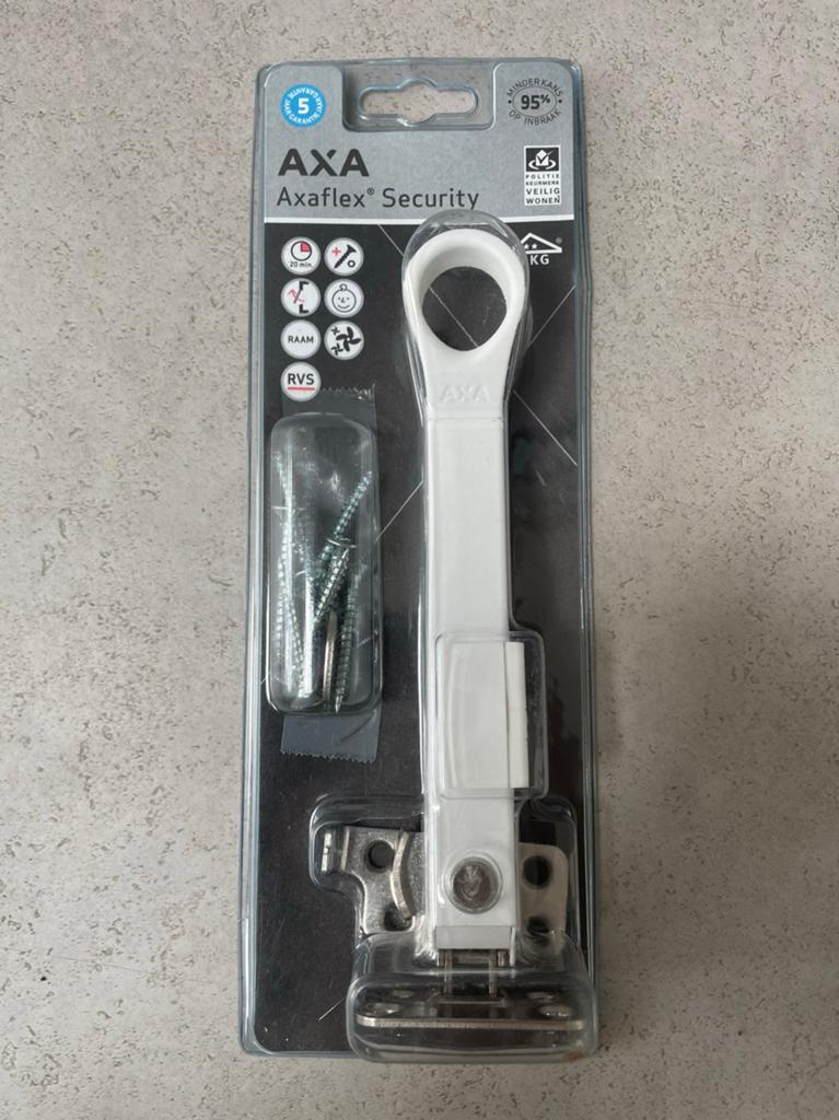 AXAflex security - raamuitzetter met slot - SKG** - wit, Ophalen of Verzenden, Nieuw, Rvs, Slot
